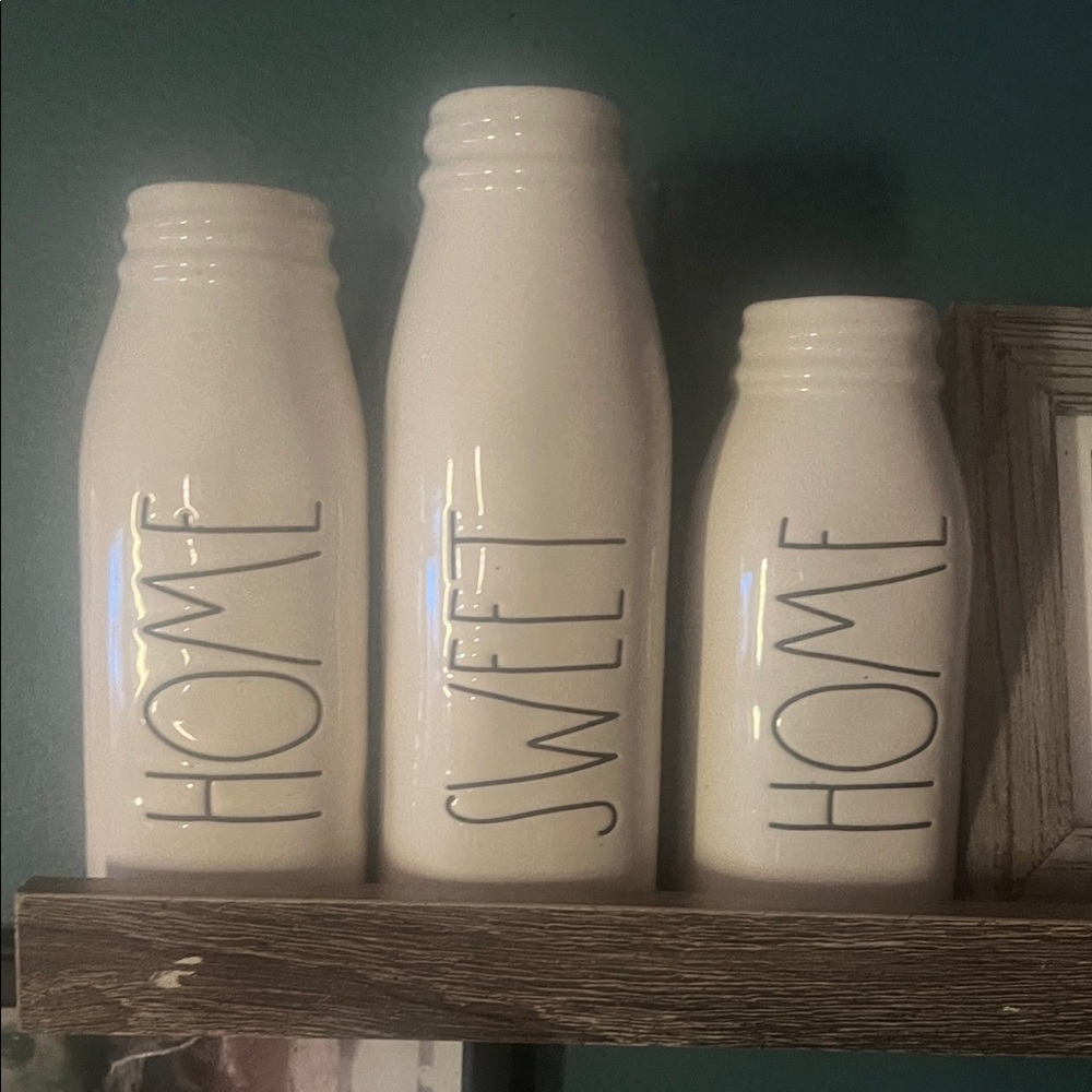 Rae Dunn Cream 'Home Sweet Home' Vases